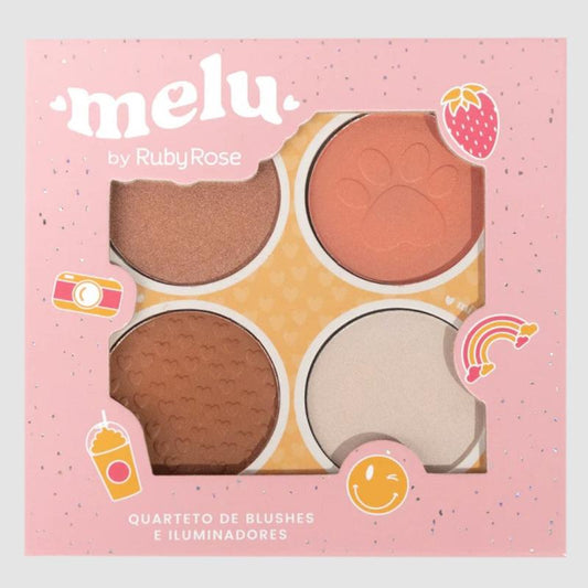 Paleta Blush, Iluminador Y Contorno MELU